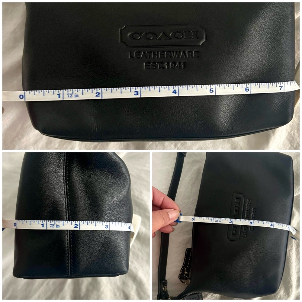👑✅PRICE FIRM✅Small Coach Genuine Soft Black Leather Hand Bag - Picture 12 of 15